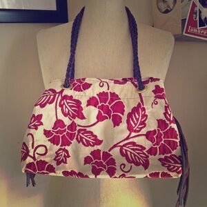 Floral Red and Cream Shoulder Bag